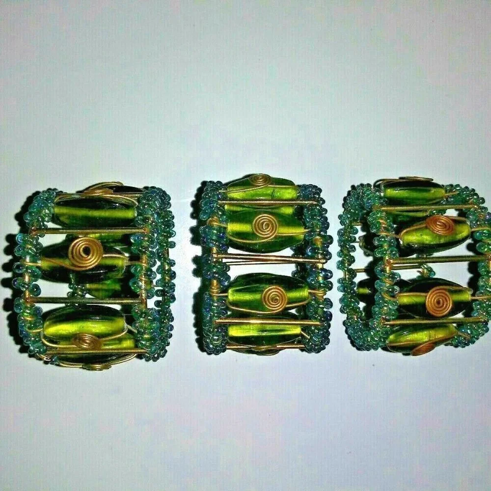 3 Pier-1 Imports Moroccan Beaded Napkin rings